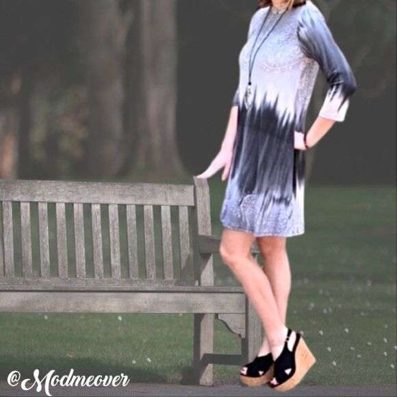 Boho Tie-Dye Babydoll Dress With Pockets NEW - Picture 11 of 11